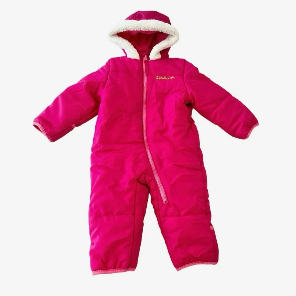 Pink Platinum Baby Girls One Piece Fleece Snowsuit in Pink - Size 12-18 Months - Picture 4 of 8